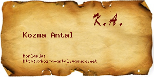 Kozma Antal névjegykártya